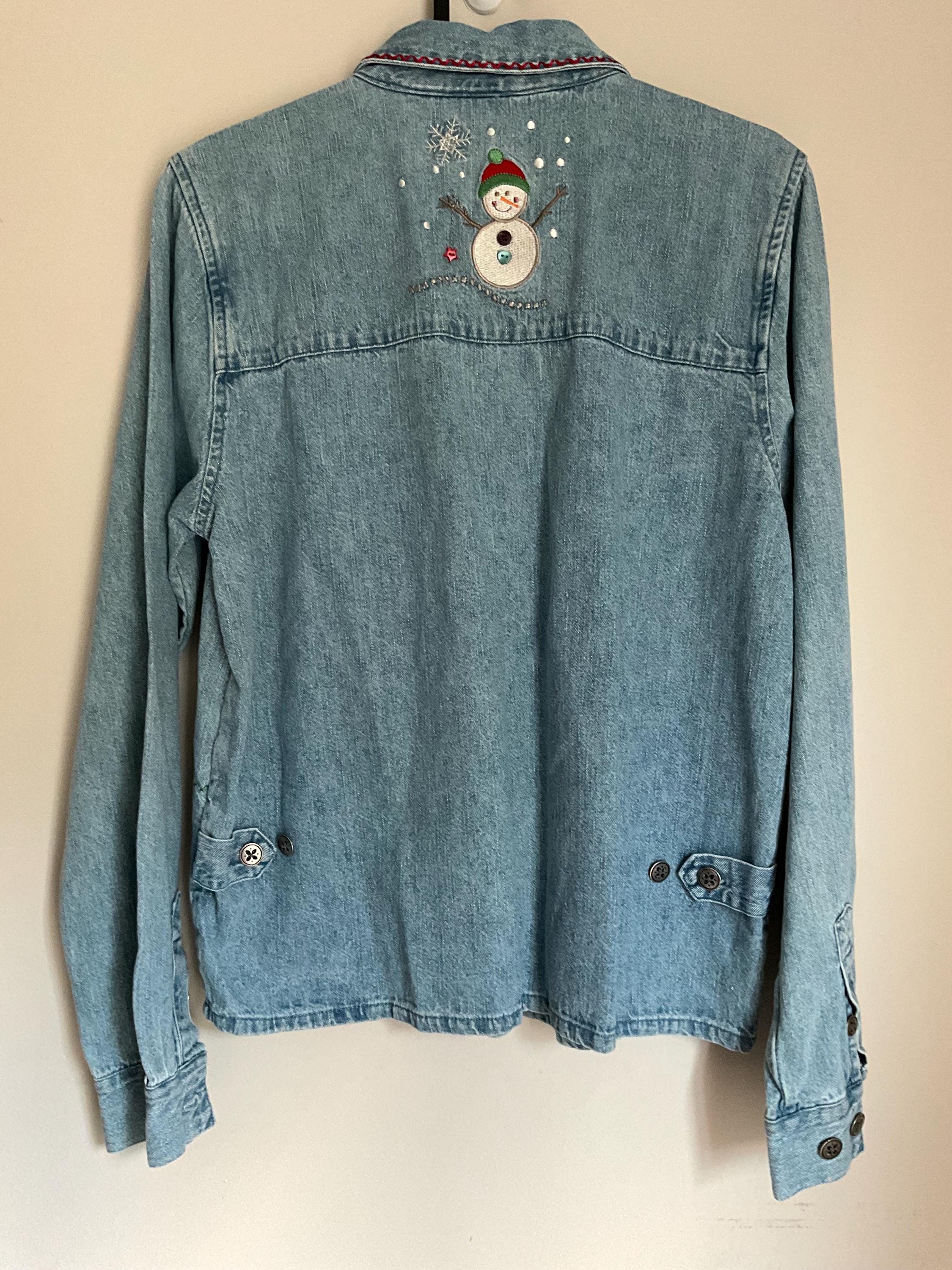Haut Christopher & Banks Brodé Motif Chat - Manches Courtes, Col Boutonné - Taille S