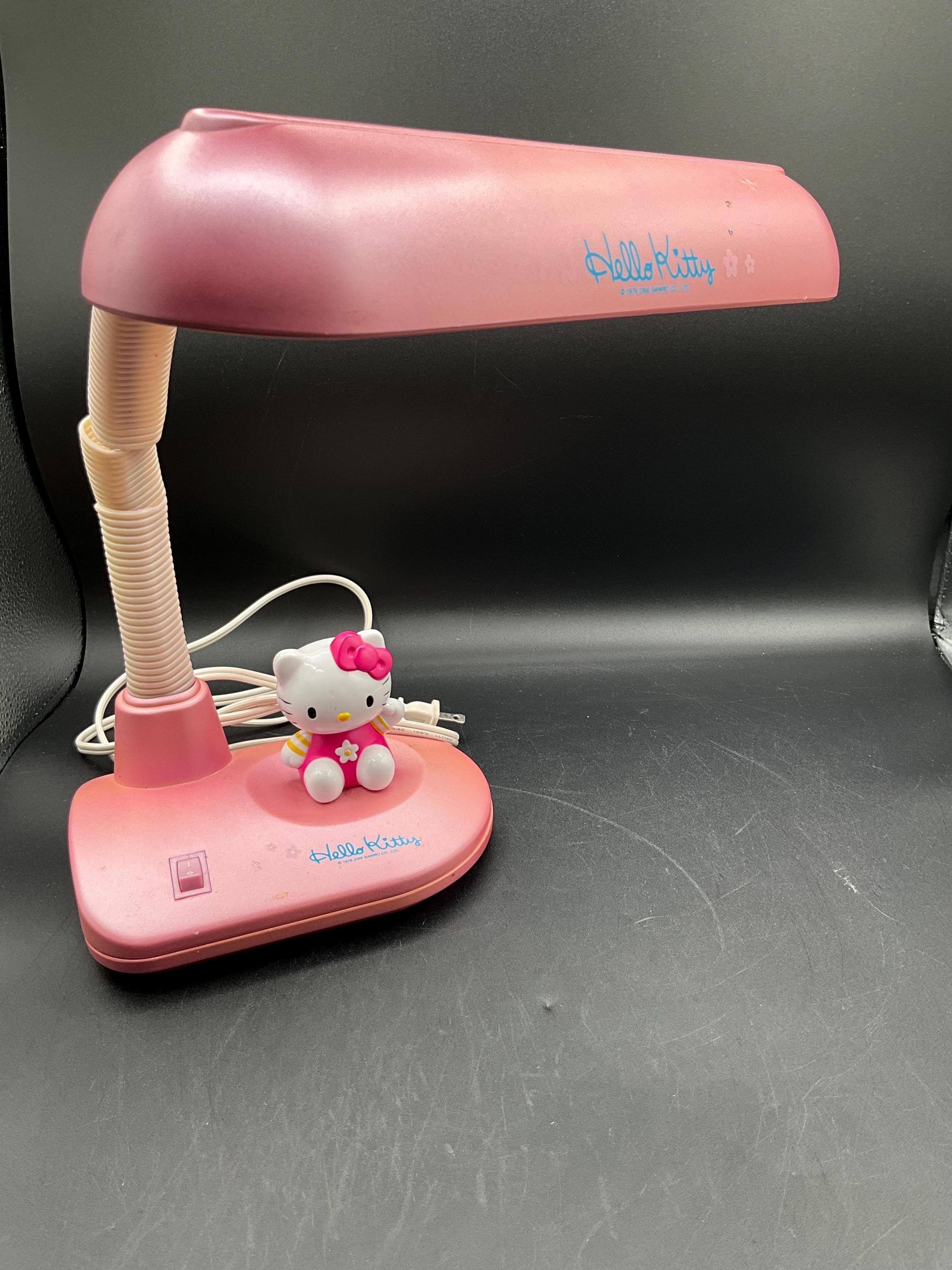 Vintage Hello Kitty Pink Fluorescent Bulb Desk Lamp Sanrio 1976