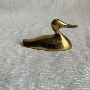 Vintage kleine Ente aus massivem Messing Briefbeschwerer Schreibtisch Ornament