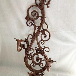 Aplique de pared grande estilo bohemio vintage de mediados de siglo con tres velas Syroco