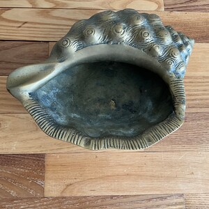 Vintage Solid Brass Seashell Conch Planter/trinket Dish - Patina - Etsy
