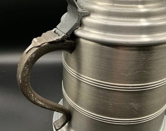 ヴィンテージの大型ピューター製ビアスタインアイスバケツ（ハンドル