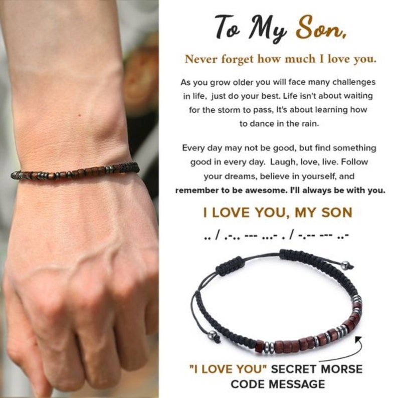 To My Son I Love You Morse Code Bracelet