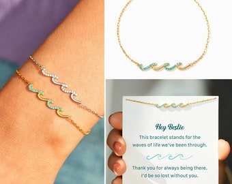 Triple Wave Friendship Matching Bracelet - I'D Be So Lost Without You, To My Bestie Bracelet, Best Friend Gift, Birthday Gift, Gift for Her