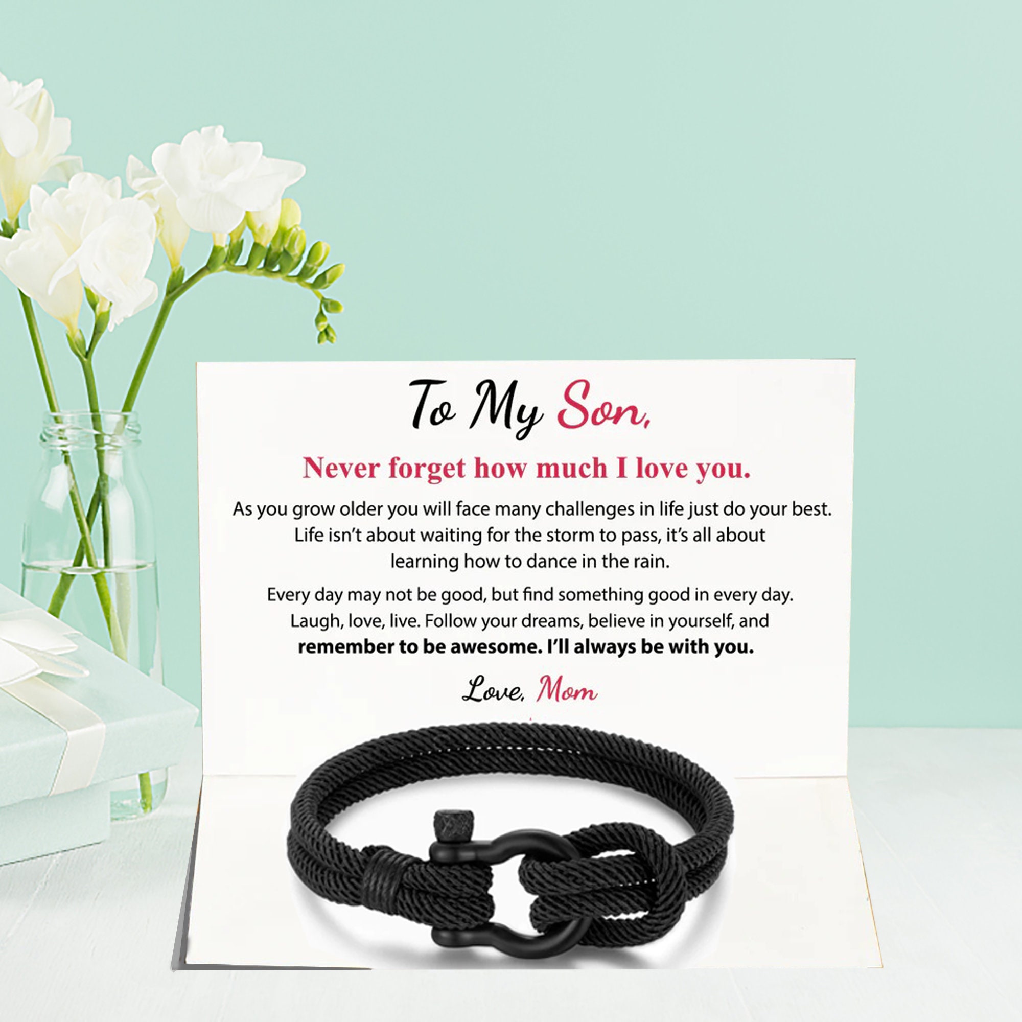 To My Son I Will Always Be With You Nautical Bracelet Etsy