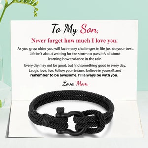 To My Son, I Will Always Be With You Nautical Bracelet