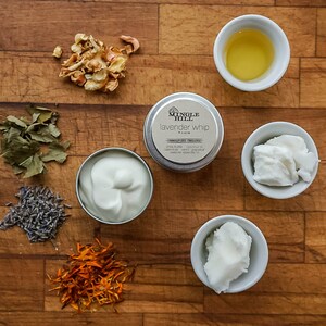 Lavender Whip Body Butter made with Certified Organic Ingredients grown on the farm