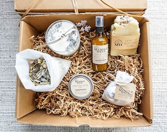 Lavender Farm ORGANIC VEGAN Gift Set Lavender Gift Set | Relax Spa Gift Basket | Gifts for Her | Soap Gift Set | Aromatherapy Gift Basket