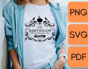 Sleepy Hollow SVG, PNG, PDF | Halloween svg | Halloween Cricut Svg Files | Legend Sleepy Hollow Headless Horseman Bed & Breakfast Design