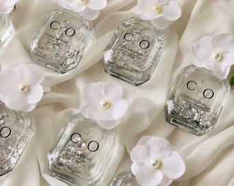 Personalized Kolonya Glass Bottle Favors: 50ml Empty Cologne Bottle, Beauty and the Beast Gifts