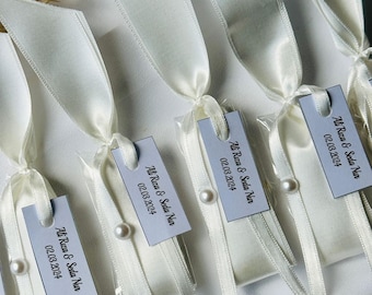 Cadeaux de mariage personnalisés bonbons aux amandes avec ruban de satin