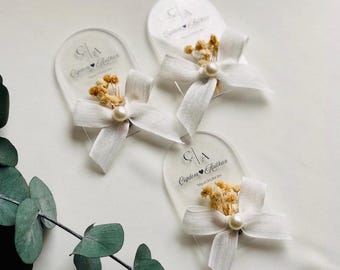 Personalized Wedding Magnet Favors: Plexiglass Keepsake Gifts, Engagement Favor For Guests