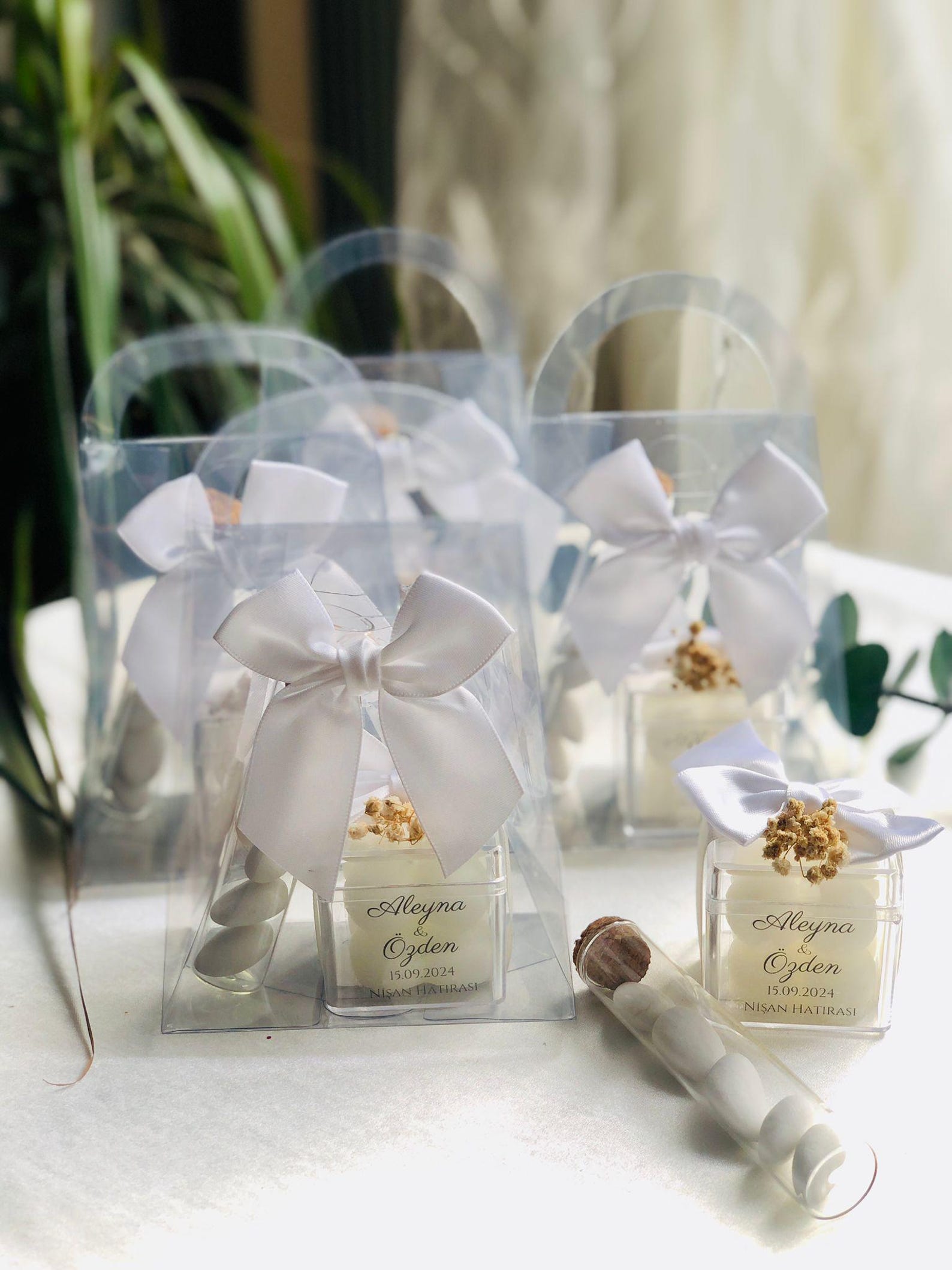 48-Piece Wedding Shot Glass Set - Stainless Steel Guest Favors With Tags & Bags