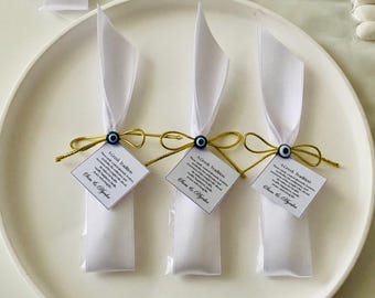 Cadeaux de mariage personnalisés bonbons aux amandes, ruban de satin, cadeau d'invité, cadeaux d'invité pour un baptême