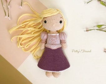 Princess doll, amigurumi princess doll, Rapunzel, crochet doll, handmade doll, handmade princess doll, crochet princess doll