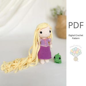 Rapunzel and Pascal Pattern, PDF Crochet Pattern, Princess Collection