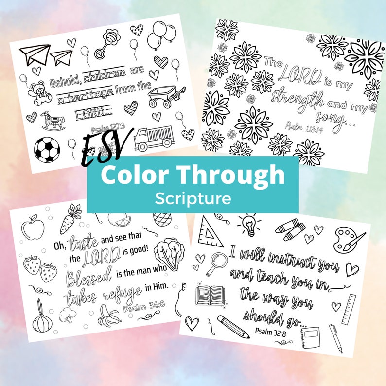 Scripture Coloring Pages Graffiti Bible Verse Coloring Pages, Color Scripture for All Ages, ESV ...