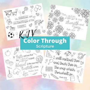 Bible Verse Coloring Pages, Color Scripture for All Ages, KJV, Printable, Digital Download, Activity Pages, Kids & Adults