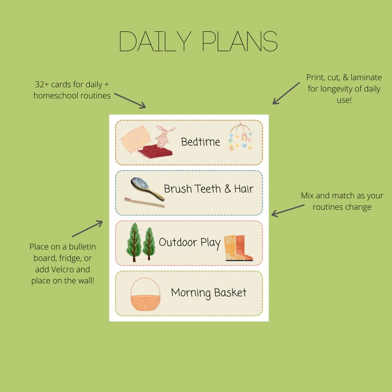 Outside Routine Card Daily Routine Cards for Children, Home Rhythm, Homeschool Schedule ...