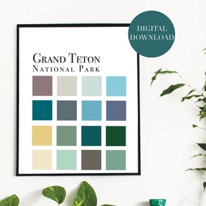 Minimalist Grand Teton National Park Farbpalette *DIGITAL PRINT*