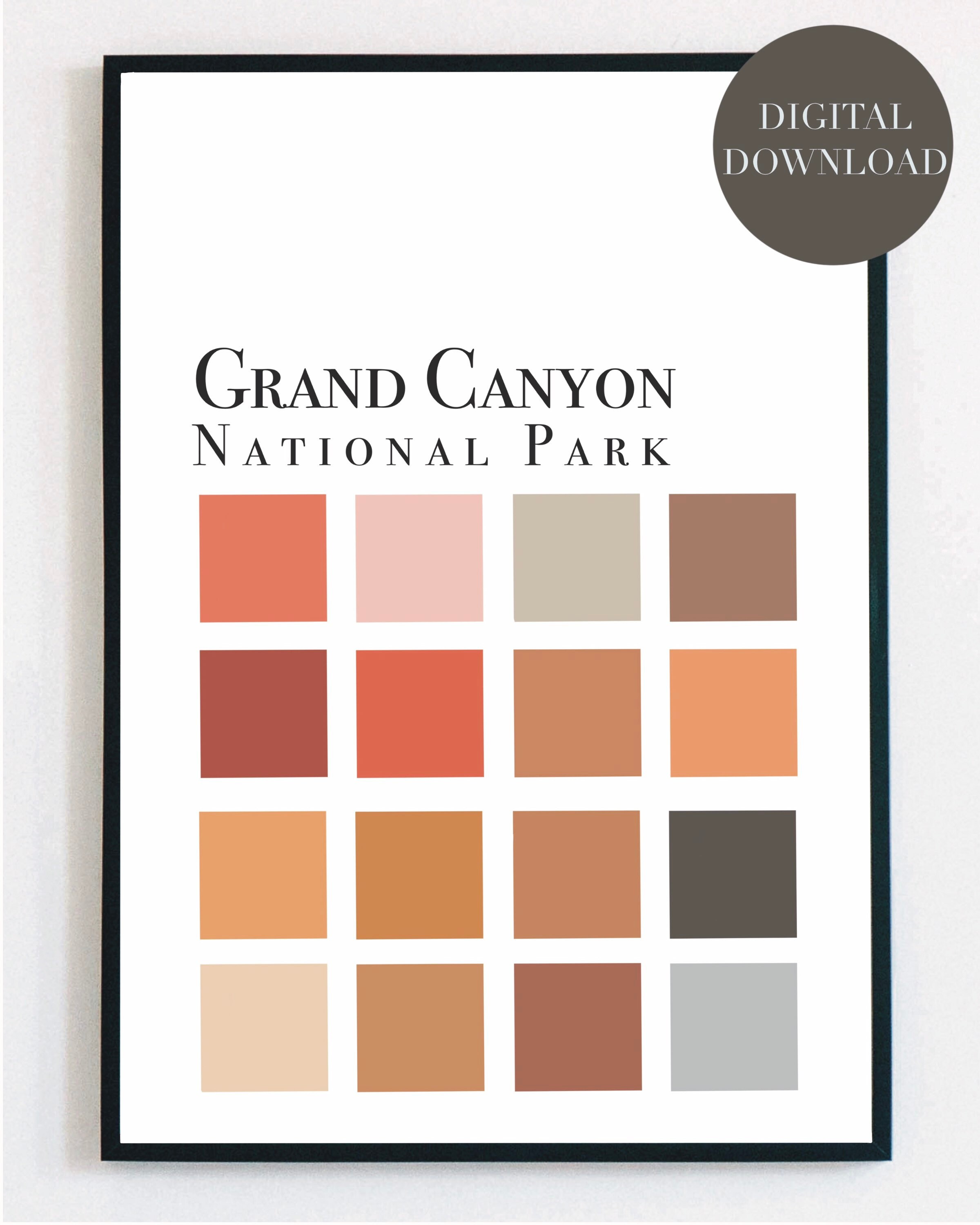 Minimalist Grand Canyon National Park Color Palette *DIGITAL PRINT* - Etsy