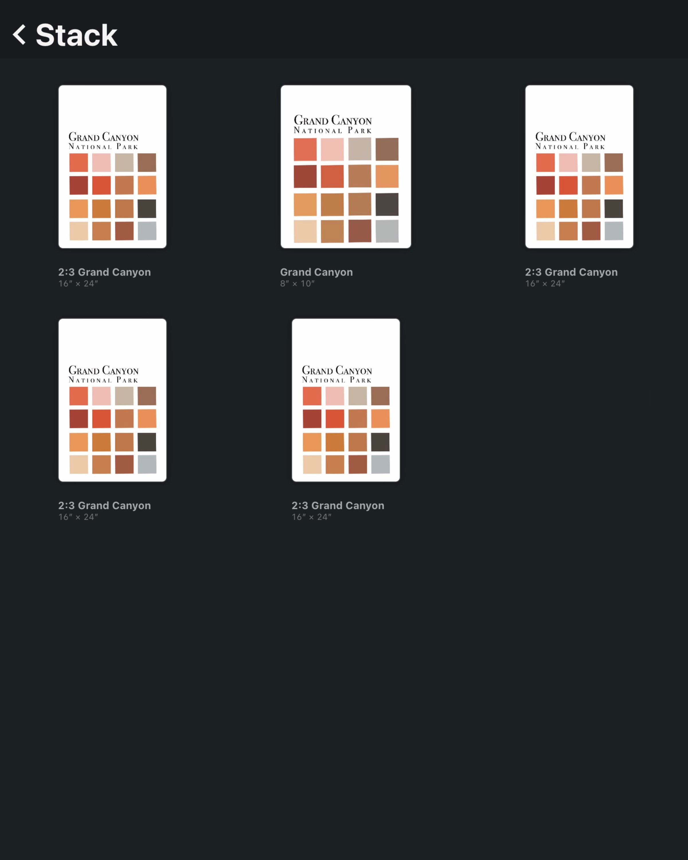 Minimalist Grand Canyon National Park Color Palette *DIGITAL PRINT* - Etsy