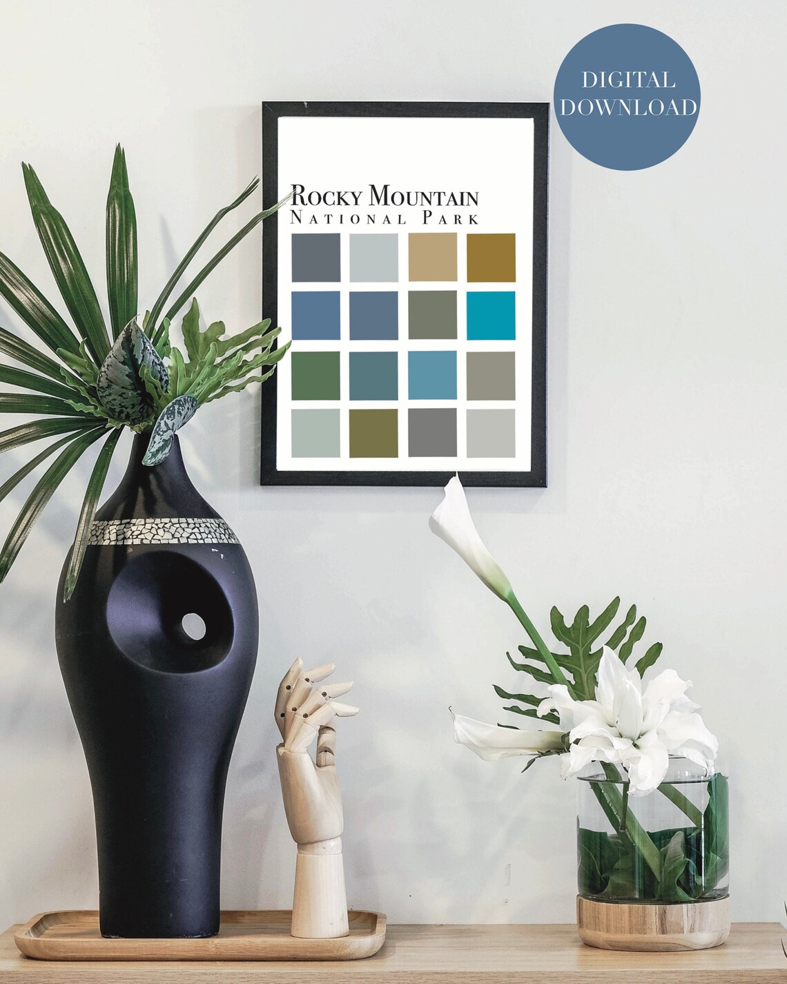 Minimalist Rocky Mountain National Park Color Palette DIGITAL PRINT - Etsy