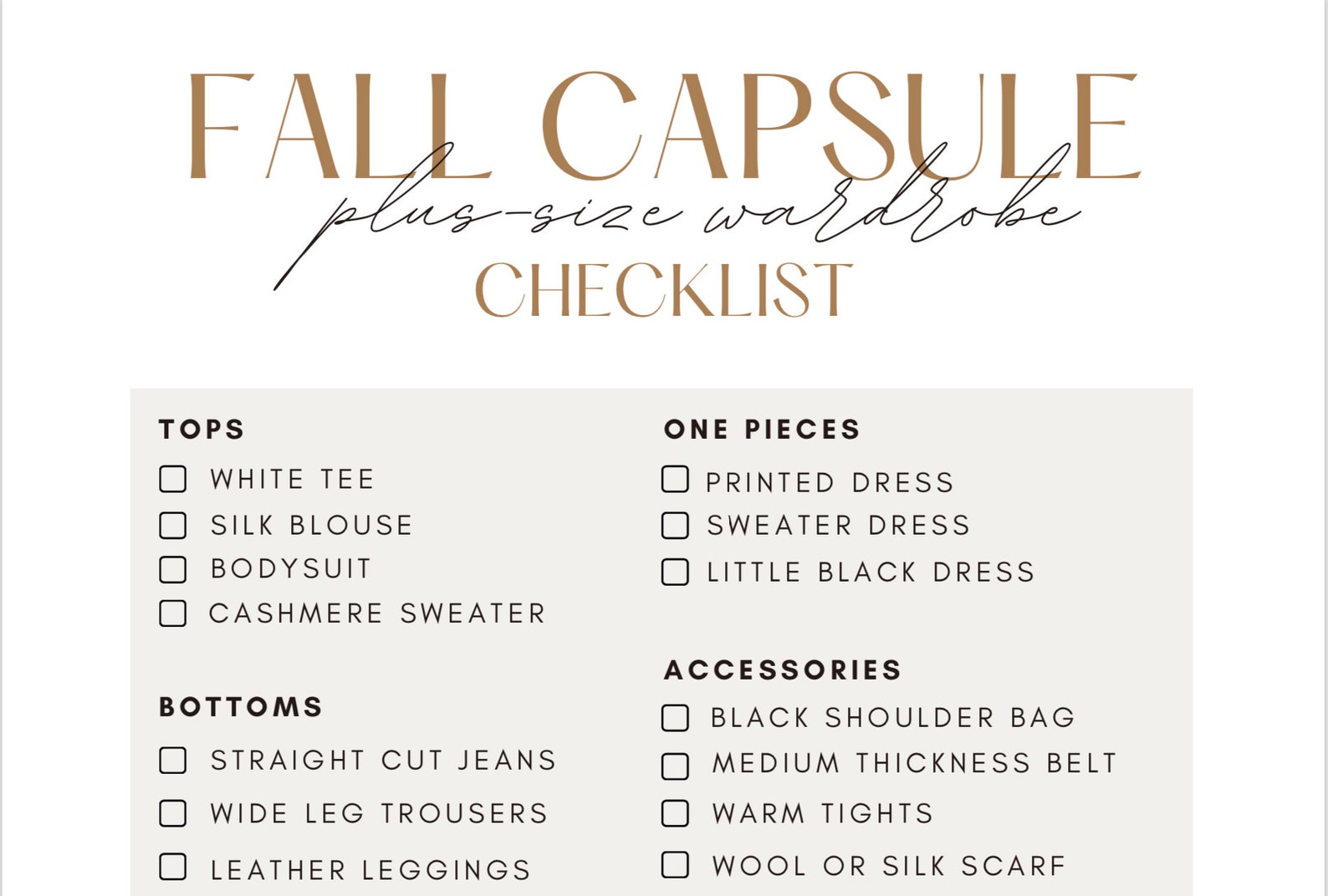 Fall 2022 Plus Size Capsule Wardrobe Extended Sizes & Best Shops Etsy