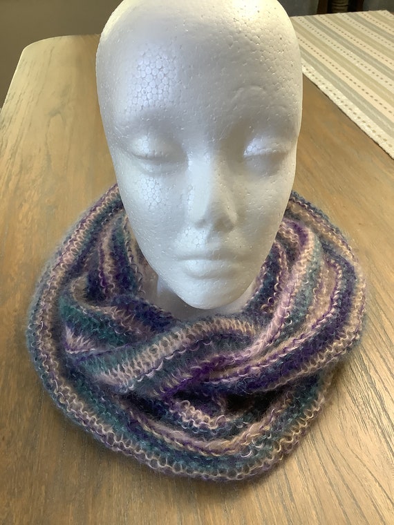 Möbius Cowl Infinity Scarf Mohair and Silk Etsy