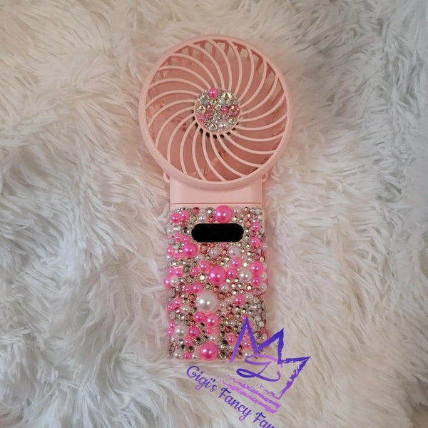 Delta Sigma Theta Bling Hand Fan Etsy