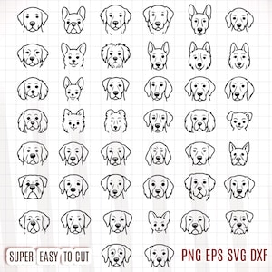 Dog Breeds Svg Bundle, Dog SVG Clipart Bundle, Dog Vector Graphics, Dog Heads Svg and Png, Dog Outline Svg, Dog Heads SVG Bundle, Pet Lover