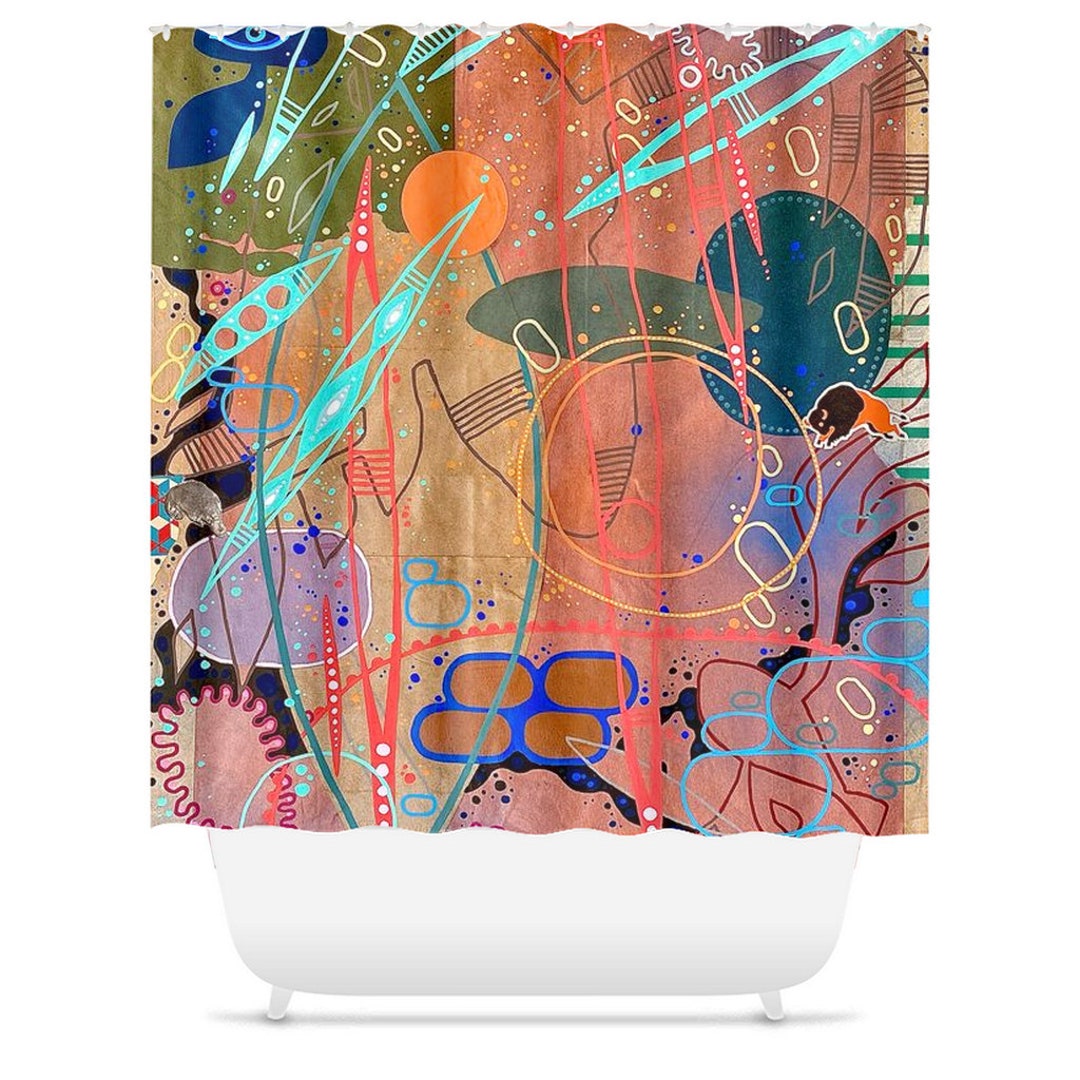 Unique Artwork Shower Curtain, Pair With a Variety of Bathroom Decor