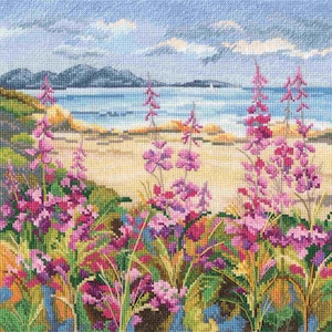 RTO counted cross stitch kit Wild Flowers Mountain Lake: Embroidery
