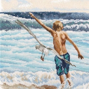 RTO counted cross stitch kit Boy and sea M1000 / Nautical DIY Embroidery kit