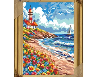 Blooming Shore Tapestry printed kit needlepoint, Collection DArt