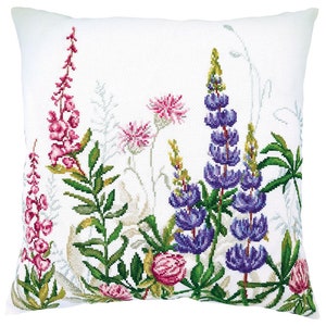 RTO counted cross stitch kit Lupins flowers CU073 / Wild flowers / Meadow landscape DIY Embroidery kit