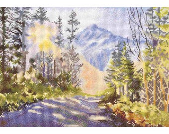 RTO counted cross stitch kit Forest road to mountains Landscape DIY Embroidery