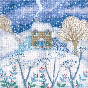 Winter Fairytale House RTO Cross Stitch Kit: Snow Christmas Embroidery