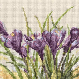 RTO counted cross stitch kit Spring crocuses M584 / Bouquet flowers / Still life floral DIY Embroidery kit