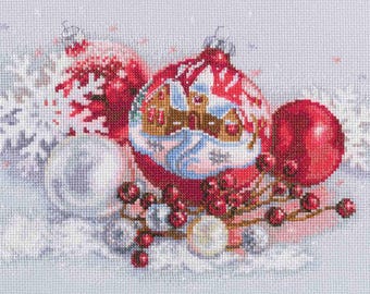 クリスマスボールデコレーション RTO クロスステッチキット：冬のホリデー刺繍