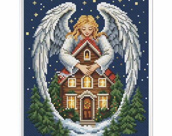 Christmas Angel Counted Cross Stitch Kit – Magical Hug Collection DArt