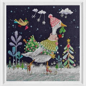 Goose on Magic Skates RTO Cross Stitch Kit - Winter Snow Christmas Embroidery