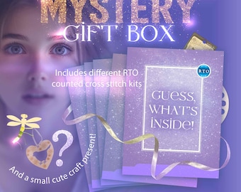 RTO Counted Cross Stitch Mystery Box: 3 Embroidery Kits, Mixed Themes, Craft Gift