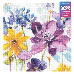 RTO counted cross stitch kit Flowers colors M1042 SAGA / Colorful ornament/ Flowers nature DIY Embroidery kit