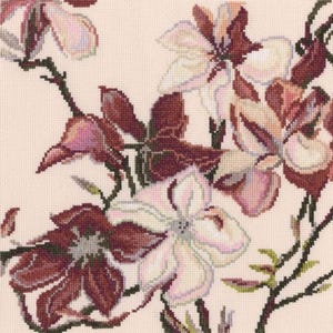 RTO counted cross stitch kit Magnolia blossom M497 / Flowers bouquet / Floral garden DIY Embroidery kit