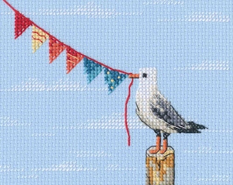 RTO counted cross stitch Kit Seagull with flags DIY Embroidery