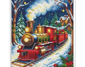 Christmas Santa Express Cross Stitch Kit – Vintage Train Collection DArt