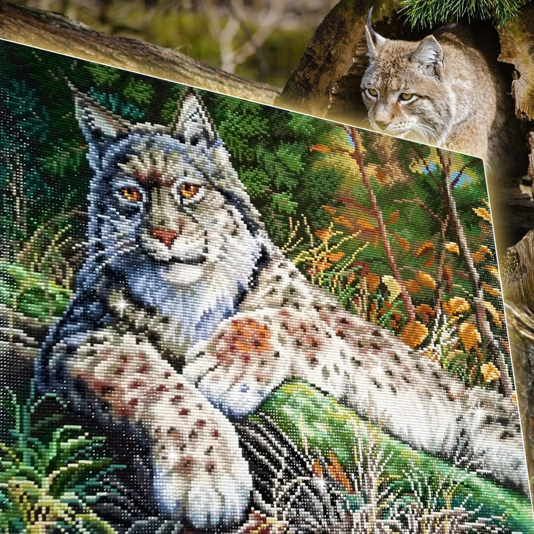 Diamond painting Small Lynx AZ-1525 Size: 30х40