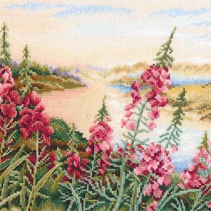 RTO counted cross stitch kit Flowers landscape M881 / Meadow flowers / Wild floral blossom DIY Embroidery kit