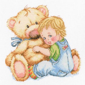 RTO counted cross stitch kit Baby boy M664 / Beloved Teddy / Newborn child DIY Embroidery kit